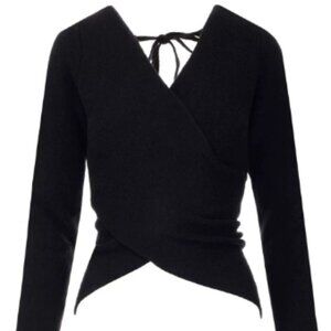 NWT Moncler Womens Black V-Neck Knitted Sweater size XS